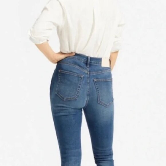Everlane The Vintage Skinny Jean Button Front Raw Hem Size 28 Ankle - Picture 3 of 15